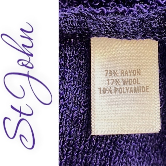 ST. JOHN Santana Wool Blend Purple Pencil Skirt, Size 4 - Picture 9 of 15